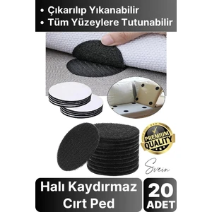 20 Adet Halı Kilim Koltuk Örtü Sabitleyici Kaydırmaz Cırt Kendinden Yapışkanlı Ped Yıkanabilir Bant