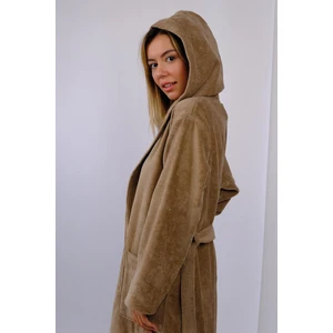 %100 Organik Pamuk Kapüşonlu Ekstra Yumuşak Kadın Bornoz