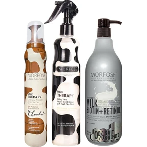 Milk Biotin Sülfatsız Şampuan 1000 ml - Milk Therapy Fön Sütü 400 ml – Chocolate Saç Köpüğü 200 ml