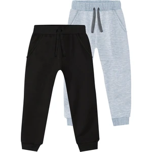 Basic Unisex Siyah-Gri Melanj 2'li Eşofman Altı