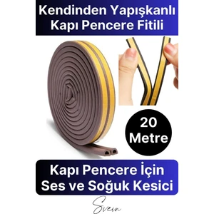 Kapı Pencere Fitili Soğuk Izolasyon Bandı Kendinden Yapışkanlı Güçlü Kauçuk Yalıtım Bant 2X10=20 mt