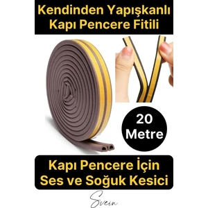 Pvc Doğrama Pencere Fitili Izolasyon Bandı Kendinden Yapışkanlı Kahve Kauçuk Yalıtım Bant 2X10=20 mt