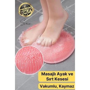 Vantuzlu Silikon Banyo Duş Fırçası Ayak Masaj Pedi Sırt Kesesi Vücut Yıkama Lifi Renkli Peeling