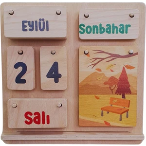 Gg Toys - Ahşap Takvim (Gün - Ay - Mevsim) (Her Yıla Uygun)