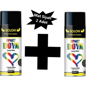 2 Adet Sprey Boya Mat Siyah 400 ml
