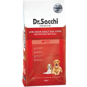 Dr.sacchi Premium Düşük Tahıllı Sığır Etli Yetişkin Köpek Maması 12 kg