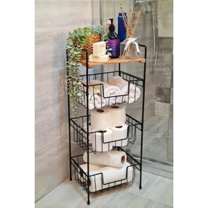Ahşap Metal Çok Amaçlı 3 Katlı Banyo Düzenleyici Organizer
