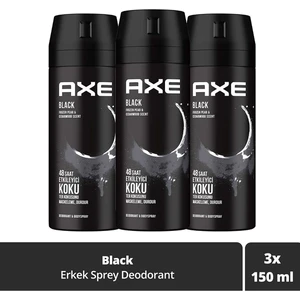 Erkek Sprey Deodorant Black 150 ml X3
