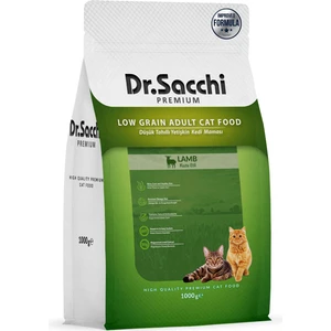 Dr. Sacchi Premium Düşük Tahıllı Kuzu Etli Yetişkin Kedi Maması 1 kg
