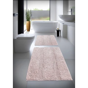 Cotton Crafty Pamuk Tafting Banyo Paspas Seti, Banyo Halısı Makarna 2 Li Set 60 x 100 cm - 60 x 50 cm