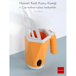 AKAN MARKETİNG Yeni Nesil Elekli Poşet Hazneli Kedi Kumu Küreği