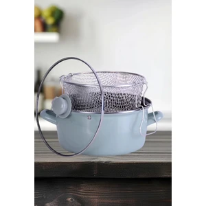 PR Home Emaye Cam Kapaklı Kızartma Tenceresi 24 cm Soft Yeşil
