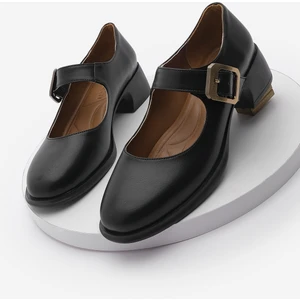 Kadın Tokalı Kalın Topuk Günlük Ayakkabı Loafer Meniz