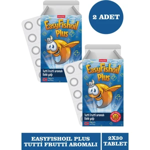 Easyfishoil Plus Balık Yağı Tutti Frutti Aromalı 30 Çiğnenebilir Jel 2 Adet