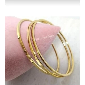Asya Jewellery 3 Adet Küçük Boy Kibrit Çöpü Model Çelik Ince Ajda Bilezik