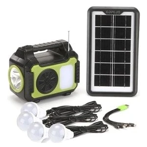 Güneş Enerji Panelli Solar Aydınlatma Sistemi Powerbank Kamp Doğa Balık Karavan Fener Fm Bluetoth