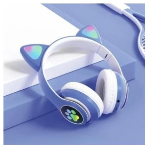 Rainwork Kedi Kulaklık 5.0 Akıllı Rgb LED Detaylı Bluetooth Kablosuz Kulaklık Çocuk Oyuncu