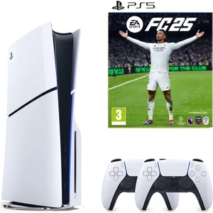 Playstation 5 1 Tb Slim CD Edition Oyun Konsolu + 2. Ps5 Kolu + Fc 25 Oyunu