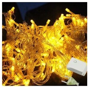 Yılbaşı LED Işık 10 Metre 100 Ledli Günışığı Sarı Renk Fişli LED Işık Dekor Yılbaşı Ağacı Işığı