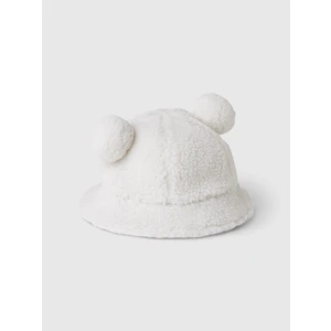 Bebek Beyaz Sherpa Bucket Şapka