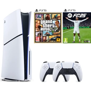Playstation 5 1 Tb Slim CD Edition Oyun Konsolu + 2. Ps5 Kolu + Ps5 Fc 25 + Ps5 Gta 5