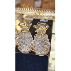 Cam 2li Yaldızlı Ananas Tuzluk Seti