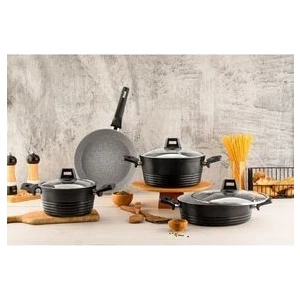 Fulya 7 Parça Granit Set Siyah