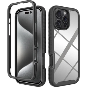 iPhone 16 Pro Max Için Hibrit Bumper Tam Koruma Telefon Kılıfı - Siyah (Yurt Dışından)
