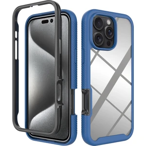 iPhone 16 Pro Max Için Hibrit Bumper Tam Koruma Telefon Kılıfı - Lacivert (Yurt Dışından)