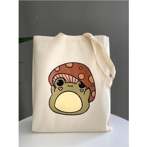 Sevimli Mantar Baskılı Bez Çanta