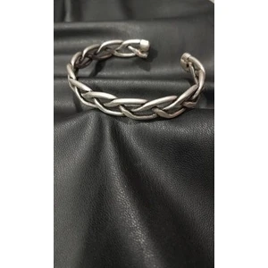 Bakır %yüz Top Başlı Kurt Başlı Saç Örgü Burgu Maskülen Feminen Unisex Gümüş Kaplama Bakır Bileklik