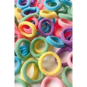 Neon Canlı Renklerde Mini Lastik Toka 100LÜ Çoklu Sağlam Lastik Toka