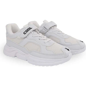 Zoom Beyaz Cırtlı Ortopedik Erkek Çocuk Spor Ayakkabı