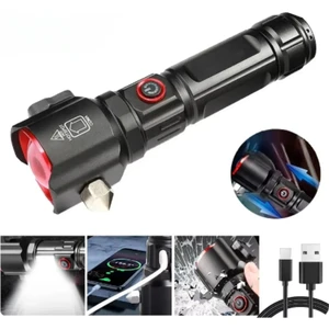 Full Metal Tasarım Çakarlı Zomlu 26650 8800MAH Li-Ion Bataryaya Sahip El Feneri OR-2210-TG