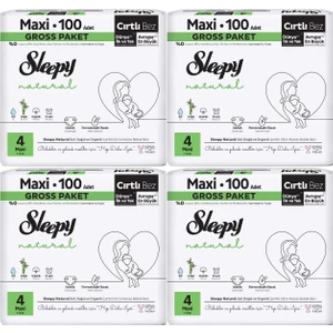 Bebek Bezi Natural Beden:4 7-14 kg Maxi 400 Adet Gross 4 Paket x 100
