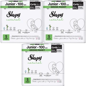 Bebek Bezi Natural Beden:5 11-18 kg Junior 300 Adet Gross 3 Paket x 100