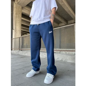 Stwd Nakışlı Stoper Paça Lastikli Eşofman Altı -Indigo Mavi