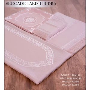 Etamin Işlemelik Seccade Takımı 1 Bohça 1 Seccade 2 Havlu