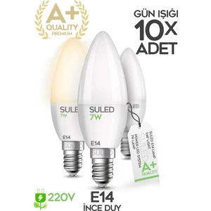 Grafen Gün Işığı 10 Adet Mum Buji Ampul Avize Abajur Lambası Ince Duylu Lamba E14 Duy