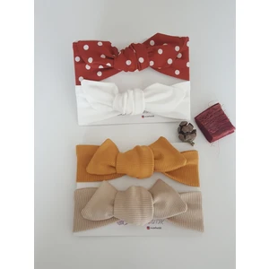 Swan Butik Kız Çocuk Bebek Bandana Toka Seti 4lü  Somon Lila Sarı