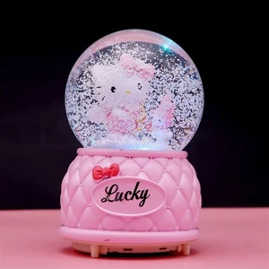 Keyfim Shop Hello Kıtty Işıklı Müzikli Püskürtmeli Büyük Boy Kar Küresi