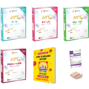 ÜçDörtBeş Yayınları 2025 AYT Sayısal Soru Bankası Matematik - Fizik - Kimya - Biyoloji  - Planlama Defteri - Telefon Tutucu