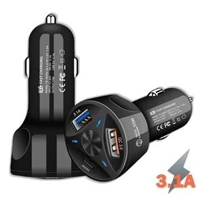 Araç Çakmaklık Şarjı 2 USB + 20W Pd Şarj Çıkışlı Hızlı Şarj Destekli 55W Qc 3.0