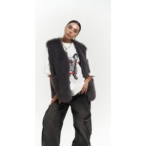 Mai Collection Plush Antrasit Yelek