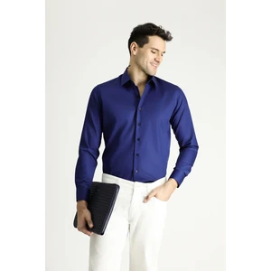 Uzun Kol Slim Fit Dar Kesim Pamuklu Non Iron Saten Klasik Gömlek