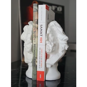 2'li (Ikili) Heykel Tasarım El Yapımı Beton Kitap Tutacağı / Desteği