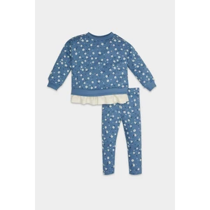 Kız Bebek 2'li Takım Çiçekli Sweatshirt Üst Beli Lastikli Uzun Tayt Alt D5147A524WN