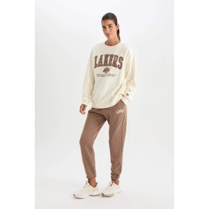 Fit NBA Los Angeles Lakers Standart Fit Cepli Standart Boy Kalın Kumaş Jogger Eşofman Altı D2430AX24AU