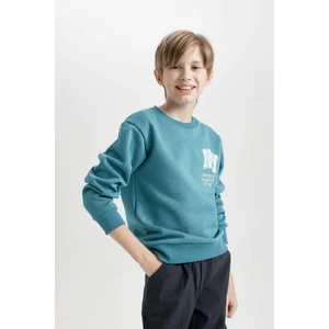 Erkek Çocuk Baskılı Bisiklet Yaka Sweatshirt D3026A824WN