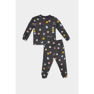 Erkek Bebek Pijama Takım Desenli Uzun Kollu Üst Beli Lastikli Uzun Alt D8653A524AU